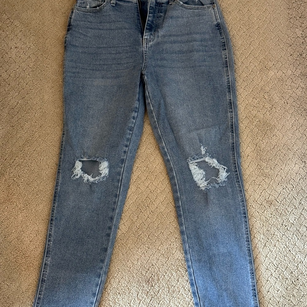 Arizona Jean Company Blue Distressed Skinny High waist Mom Jeans